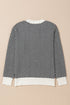 Relaxed Fit Chevron Pattern Crew Neck Sweater