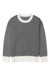 Relaxed Fit Chevron Pattern Crew Neck Sweater