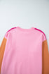 Relaxed Fit Color Block Crew Neck Sweater