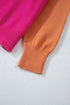 Relaxed Fit Color Block Crew Neck Sweater