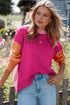 Relaxed Fit Color Block Crew Neck Sweater