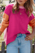 Relaxed Fit Color Block Crew Neck Sweater