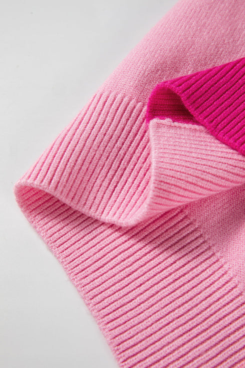 Relaxed Fit Color Block Crew Neck Sweater