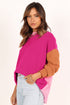 Relaxed Fit Color Block Crew Neck Sweater