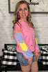Relaxed Fit Colorblock French Terry Crew Neck Top