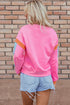 Relaxed Fit Colorblock French Terry Crew Neck Top
