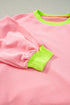 Relaxed Fit Contrast Ribbed Trim Pullover Sweatshirt