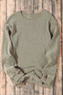 Relaxed Fit Corded Knit Crew Neck Pullover Sweatshirt