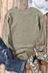 Relaxed Fit Corded Knit Crew Neck Pullover Sweatshirt