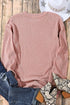 Relaxed Fit Corded Knit Crew Neck Pullover Sweatshirt