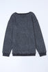 Relaxed Fit Corded Knit Crew Neck Pullover Sweatshirt