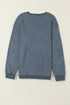 Relaxed Fit Corded Knit Crew Neck Pullover Sweatshirt