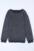 Relaxed Fit Corded Knit Crew Neck Pullover Sweatshirt