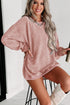 Relaxed Fit Corded Knit Crew Neck Pullover Sweatshirt