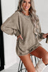 Relaxed Fit Corded Knit Crew Neck Pullover Sweatshirt