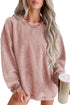 Relaxed Fit Corded Knit Crew Neck Pullover Sweatshirt