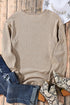 Relaxed Fit Corded Knit Crew Neck Pullover Sweatshirt