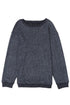 Relaxed Fit Corded Knit Crew Neck Pullover Sweatshirt