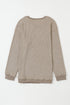Relaxed Fit Corded Knit Crew Neck Pullover Sweatshirt