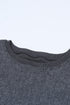 Relaxed Fit Corded Knit Crew Neck Pullover Sweatshirt