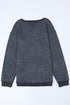 Relaxed Fit Corded Knit Crew Neck Pullover Sweatshirt