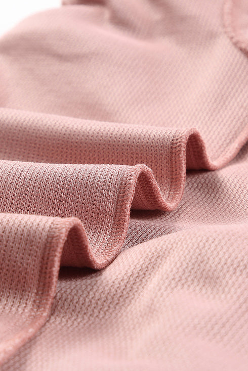 Relaxed Fit Corded Knit Crew Neck Pullover Sweatshirt