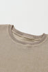 Relaxed Fit Corded Knit Crew Neck Pullover Sweatshirt
