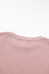 Relaxed Fit Corded Knit Crew Neck Pullover Sweatshirt