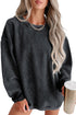 Relaxed Fit Corded Knit Crew Neck Pullover Sweatshirt