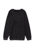 Relaxed Fit Corded Knit Crew Neck Pullover Sweatshirt