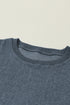 Relaxed Fit Corded Knit Crew Neck Pullover Sweatshirt