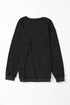 Relaxed Fit Corded Knit Crew Neck Pullover Sweatshirt