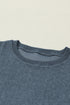 Relaxed Fit Corded Knit Crew Neck Pullover Sweatshirt