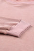 Relaxed Fit Corded Knit Crew Neck Pullover Sweatshirt