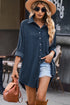 Relaxed Fit Corduroy Button Down Long Sleeve Shirt Dress