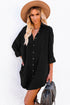Relaxed Fit Corduroy Button Down Long Sleeve Shirt Dress