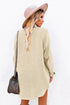 Relaxed Fit Corduroy Button Down Long Sleeve Shirt Dress