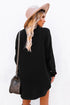 Relaxed Fit Corduroy Button Down Long Sleeve Shirt Dress