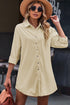 Relaxed Fit Corduroy Button Down Long Sleeve Shirt Dress