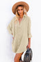 Relaxed Fit Corduroy Button Down Long Sleeve Shirt Dress
