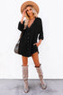 Relaxed Fit Corduroy Button Down Long Sleeve Shirt Dress