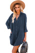 Relaxed Fit Corduroy Button Down Long Sleeve Shirt Dress