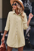 Relaxed Fit Corduroy Button Down Long Sleeve Shirt Dress