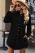 Relaxed Fit Corduroy Button Down Long Sleeve Shirt Dress