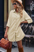 Relaxed Fit Corduroy Button Down Long Sleeve Shirt Dress