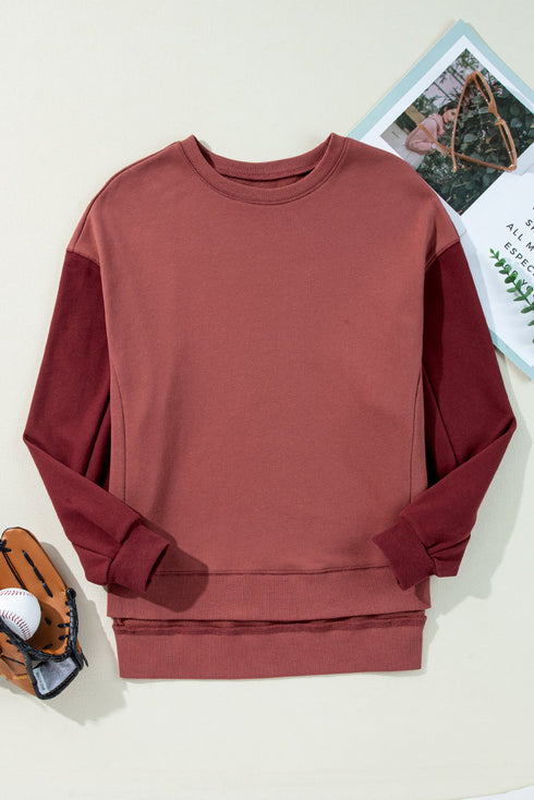 Relaxed Fit Crew Neck Drop Shoulder Pullover Sweatshirt
