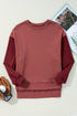 Relaxed Fit Crew Neck Drop Shoulder Pullover Sweatshirt