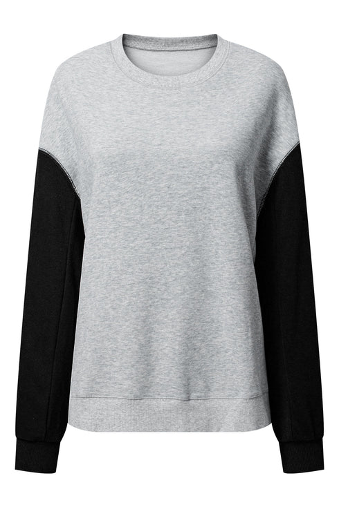 Relaxed Fit Crew Neck Drop Shoulder Pullover Sweatshirt