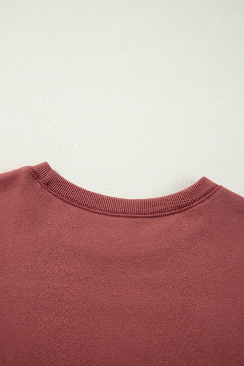Relaxed Fit Crew Neck Drop Shoulder Pullover Sweatshirt