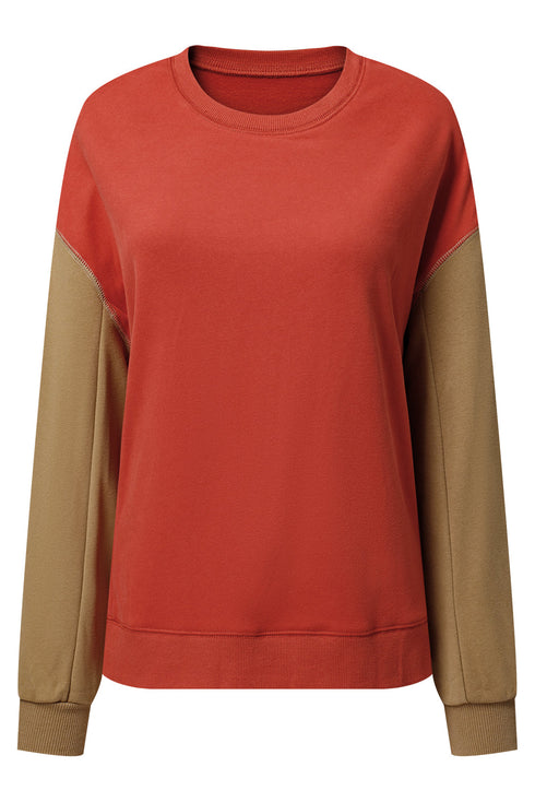 Relaxed Fit Crew Neck Drop Shoulder Pullover Sweatshirt